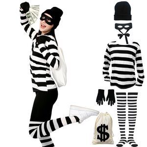 8673 Robber Costume Accessoriess Set Thief Costume Bank Robber